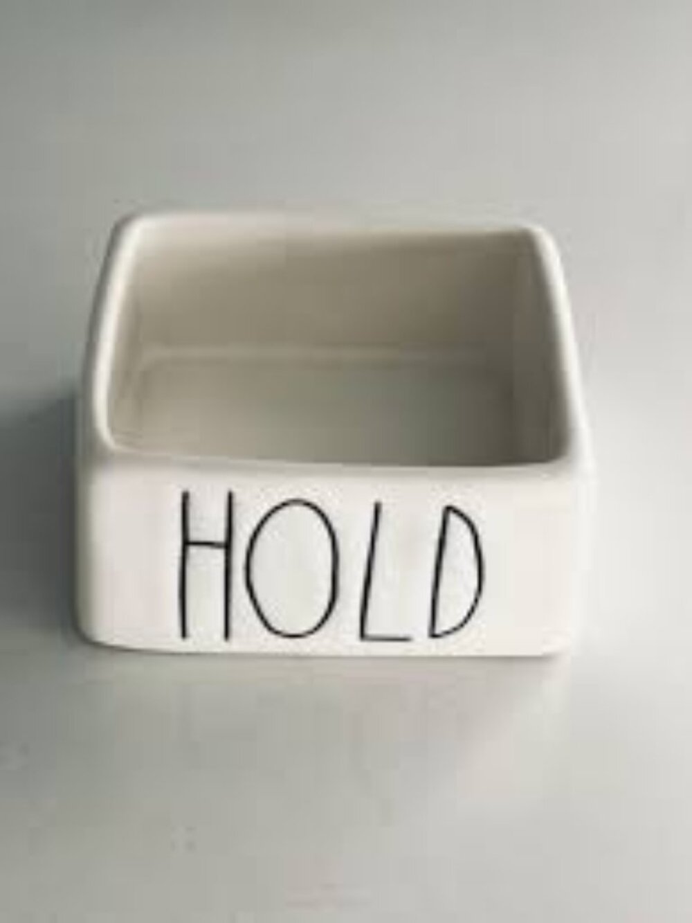 Rae Dunn White Ceramic 'HOLD' Trinket Dish